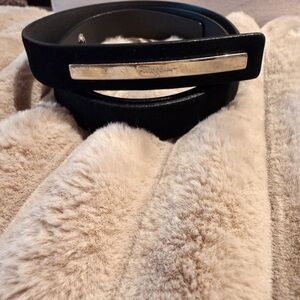 Black Velvet Belt with Silver Accent